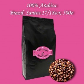 Кава зернова Arabica Brazil Santos 17/18scr (Арабіка Бразилія Сантос) 500г.  БЕЗКОШТОВНА ДОСТАВКА від 1кг!